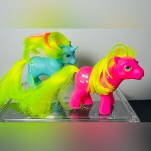 1985 Vintage G1 My Little Pony Beddy-Bye-Eye Baby 3.5” Ponies - 2 Piece Lot